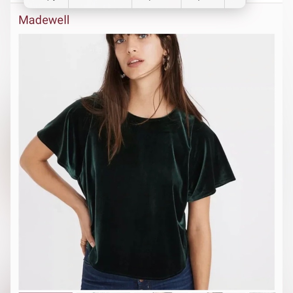 Madewell Velvet Butterfly Top